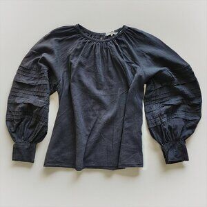 Levi's ruffle ruff balloon sleeve peasant top